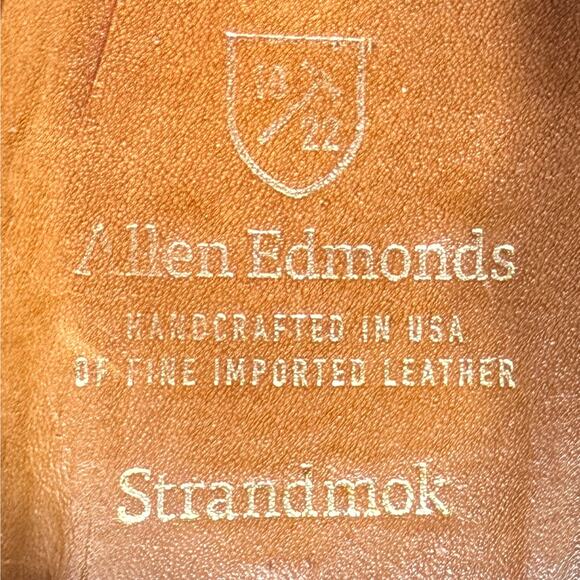 Allen Edmonds Strandmok Mens Size 10 Brogue Cap Toe Oxford Shoes Brown Leather - Picture 9 of 10